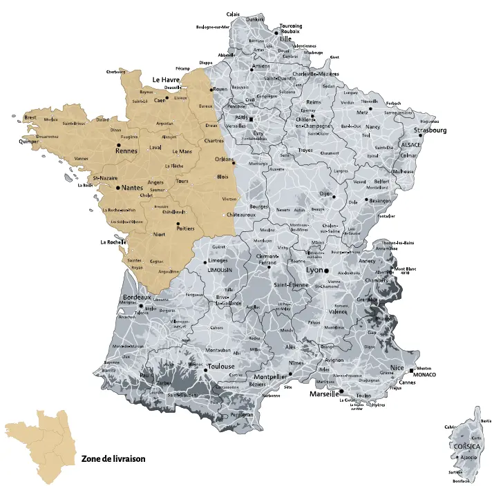 zone de livraison de velos dans le grand ouest